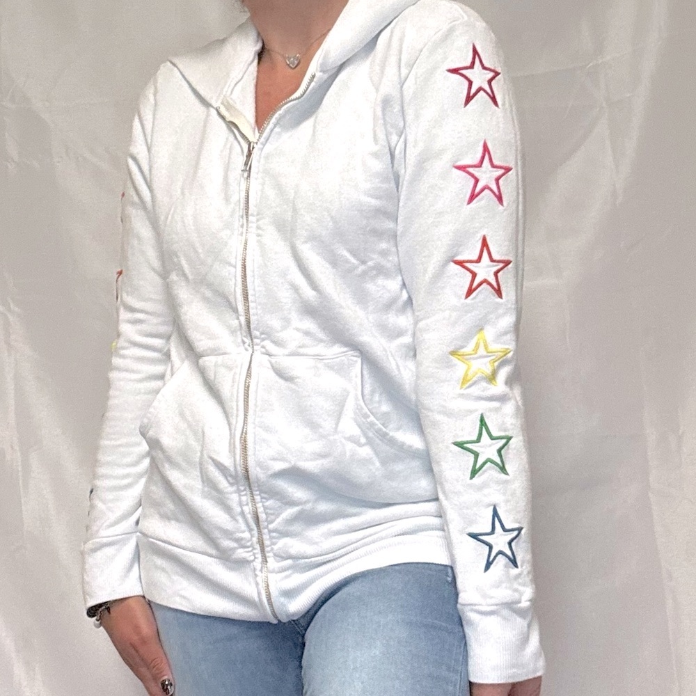 Monrow rainbow star jacket size small